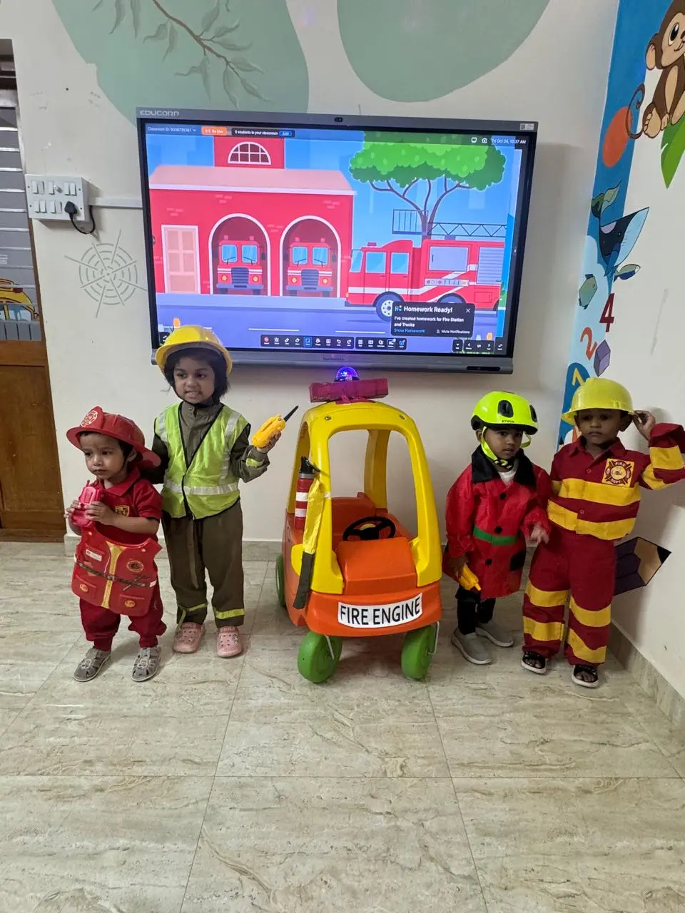 Children learning in colorful classroom at Benzze Kids preschool Anna Nagar Chennai
